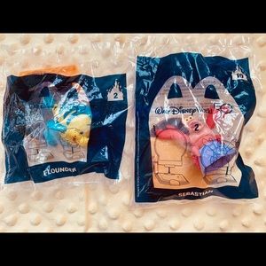Disney 50th Anniversary McDonalds Toys- Little Mermaid Set- Flounder & Sebastian